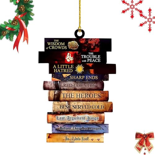 Pila di libri Ornamento natalizio – Decorazione per albero di libri | per amanti della lettura, ornamento letterario per le vacanze, decorazione natalizia carina per lettori, biblioteche, feste,