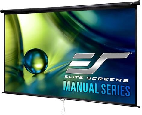 Elite Screens Manual Series, 80-INCH Pull Down Manual Projector Screen with AUTO LOCK, Movie Home Theater 8K / 4K Ultra HD 3D Ready, 2-YEAR WARRANTY, M80UWH, 16:9, Black