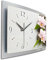 Kreative Feder 3D Designer-Wanduhr Rosa Blüte Orchidee in modernem Metallic-Design; leise Funkuhr mit Motiv Natur Wellness Entspannung wahlweise in Zwei Größen (Orchidee, 80x40cm; leises Funkuhrwerk)