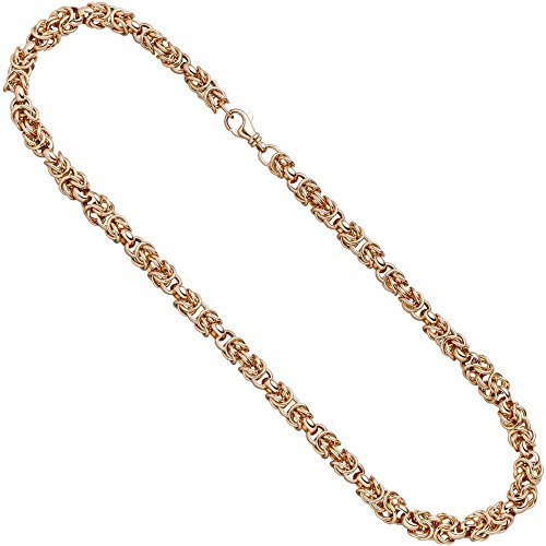 7,2mm Collier Halskette Königs-Erbskette aus 925 Silber Rotgold vergoldet 50cm
