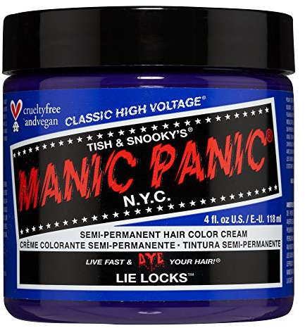 Manic Panic Lie Locks Classic Creme, Vegan, Cruelty Free, Blue Semi Permanent Hair Dye 118ml