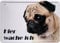 WOGEKA ART Retro Blechschild - Mops - hier wache ich - witziger Spruch als Geschenk-Idee zum Geburtstag Weihnachten zur Dekoration 15x21 cm Vintage-Design aus Metall MJ 24