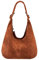 OBC Made in Italy Damen XXL Ledertasche Wildleder Shopper Tasche Schultertasche Umhängetasche Beuteltasche (Braun)
