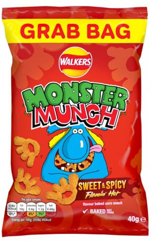 Monster Munch Flamin' Sweet & Spicy Hot Snacks 40g (Pack of 30)
