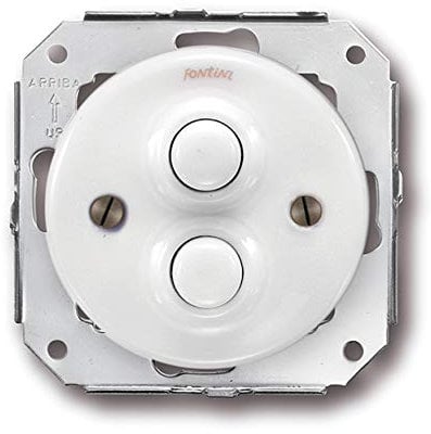 Fontini - Doppeltaster, 10 A, 250 V, weißes Porzellan