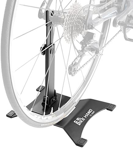 Bikehand Fahrrad-Bodenhalterung für 50,8 cm bis 73,7 cm Kinder-Mountain- und Rennrad, Innen- und Außenbereich, Garage, Wohnungsaufbewahrung, verstellbare Höhe, faltbar, Scheibenbremse OK