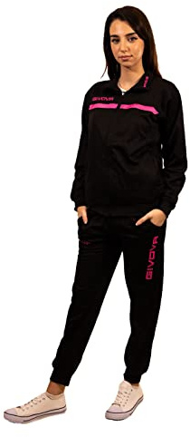 Givova, suit givova one full zip, black/fuxia, M