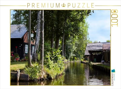 CALVENDO Puzzle Häuser an einem Fließ im Spreewald | 1000 Teile Lege-Größe 64 x 48 cm Foto-Puzzle für glückliche Stunden