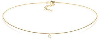 Elli Halskette Damen Choker Basic Geo mit Mondstein in 925 Sterling Silber Vergoldet