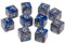 Fenteer 10 STK. 6-seitige D6 Würfel Set, Blau + Grau
