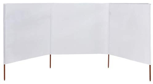 Festnight Paravent Pliable Exterieur | Paravent Pliable terrasse Jardin Mur à 3 Panneaux en Tissu Blanc 400 x 120 cm