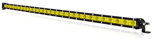 SKYWORLD 30 Zoll 76cm 150W Einreihige LED Zusatzscheinwerfer Bar Ultradünner Dünner Mini Spot Flood Offroad LED Wegfahrlichter Nebelscheinwerfer Bootsbeleuchtung Arbeitslicht, 3000K Gelb, 12V 24V