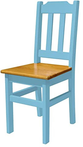 k koma Blau Holzstuhl MASSIV Kiefer Holz -NEU restaurantstuhl hotelstuhl Landhausstil (Alder)