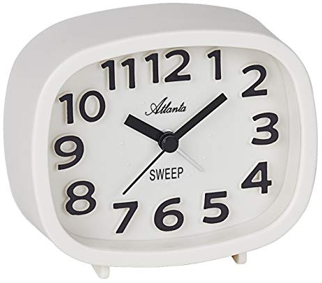 Atlanta Moderner Quarzwecker ohne Ticken Analog Weiss - 2111-0