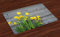 ABAKUHAUS Gelbe Blume Platzmatten, Narzissen-Blumenstrauß, Waschbare Stoff Esszimmer Küche Tischdekorations Digitaldruck, Gelb Blaugrau