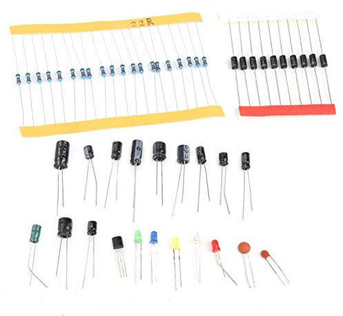 1390PCS Electronic Components Set, Widerstand Elektrolytkondensator LED Diodentransistor Keramikkondensator Kit