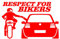 Porfeet Auto Aufkleber, 2Pcs / Set Respekt Für Biker Lustige Karosserie Stoßstange Vinyl Dekor Aufkleber Aufkleber rot