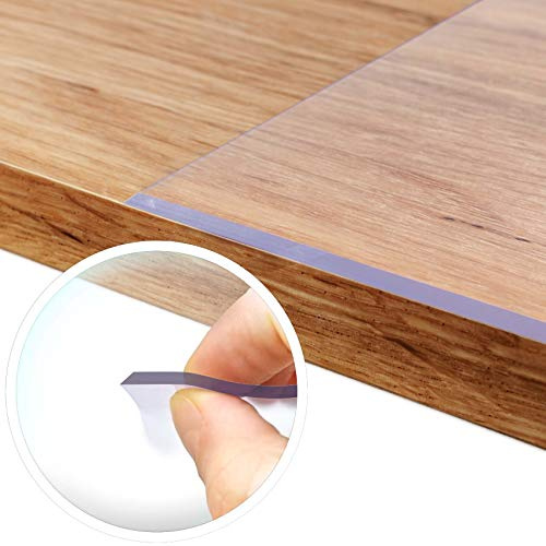 Anro - Protector de mesa transparente, lavable, 2 mm, transparente, PVC, borde biselado, V 45°, 105 cm de diámetro, muchos tamaños (1000)