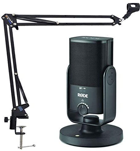 Rode NT-USB MINI USB-Podcast-Kondensatormikrofon + keepdrum NB35BK Black Mikrofonarm