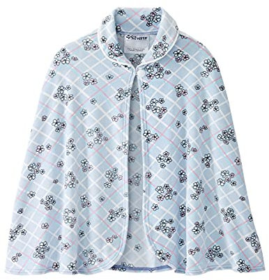 Damen Adaptive Easy-Dress Bettjacke Umhang für ältere Menschen, Daisy Plaid, Einheitsgröße