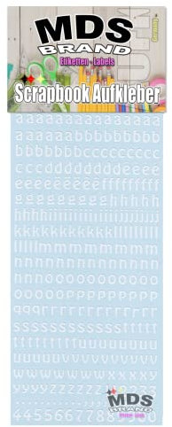 MDS Brand 1cm Buchstaben Aufkleber zum beschriften von Kerzen für Hochzeitskerze, Taufkerzen, Kommunionkerzen oder dankeskarten, einfach zum basteln und gestalten 51-2 (Klein a-z Weiss)