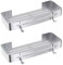 Strength Enemy Duschablage Ohne Bohren, Wandregal Duschkorb, Duschcaddy Ablage Organizer, Verdicktes Badezimmerregale aus Space Aluminium mit 4 Abnehmbar Haken(2 Stück, Silber)