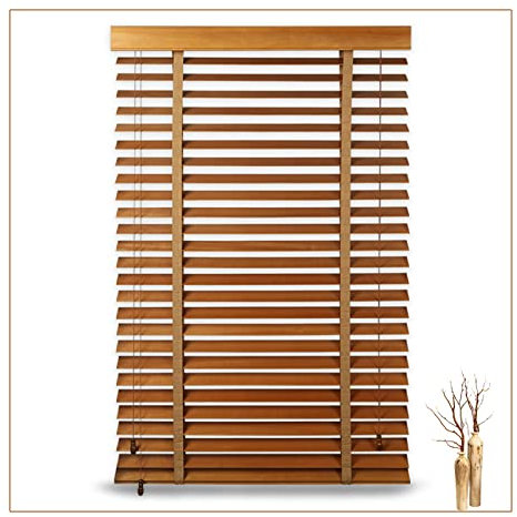 Holzjalousien,Jalousie 45cm 60cm 70cm 75cm 80cm 90cm 100cm 105cm 110cm 120cm,Für Türen Fenster,Sichtschutz/Verdunklung/Wärmedämmung Echtholz Jalousette,Easy Fit Jalousetten,W×H-75x150cm/29.5x59in
