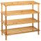 iTrend 4 Tier Wooden Shoe Rack - Large Storage Capacity Wooden Shoe Rack and Organiser - Multipurpose Rack - Classic Design - Ideal for Living Room, Bathroom, Hallway - Natural