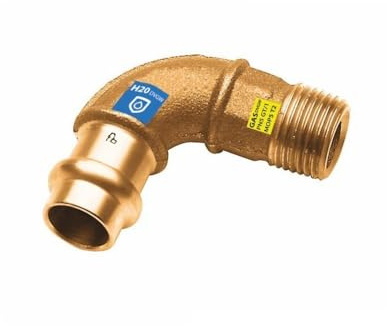 Sanpro Pressfitting 90° Winkel - Bogen mit Außengewinde, Größe V 35-1 1/4' (Kupfer Gas Wasser Trinkwasser Heizung Sanitär Fittings Fitting Kupferleitung)