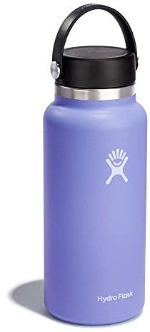 HYDRO FLASK - Trinkflasche 946ml (32oz) - Isolierte Wasserflasche aus Edelstahl - Sportflasche mit auslaufsicherem Flex Cap-Deckel & Gurt - Thermoflasche Spülmaschinenfest - Größe Öffnung - Lupine
