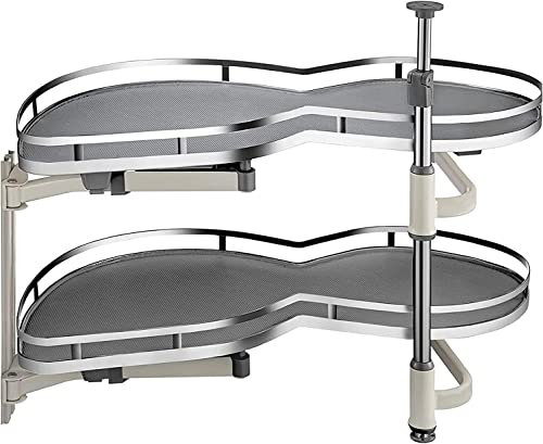 Evotrade Mecanismo de base de esquina con cesta extraíble amortiguada para cocina, bandeja de 2 niveles para armario de cocina esquinero (puerta derecha)