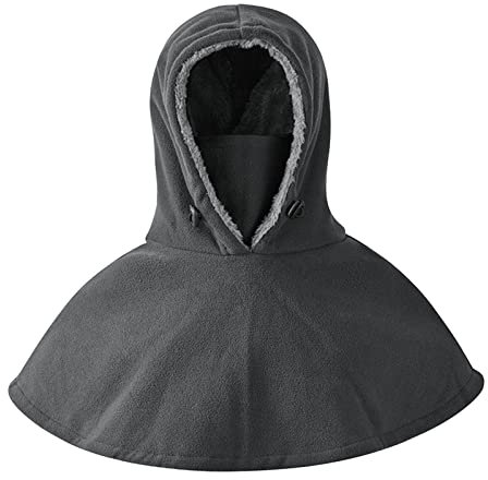 Halstuch Klettverschluss Herren Männer und Frauen mit dem gleichen Absatz, Outdoor, Radfahren, Laufen, Skifahren, verdicktes Fleece, maskierter Schal, Gesichtsschutz, warm, winddicht, (Grey, One Size)