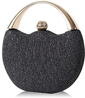 CORIOS Damen Abendtasche Funkelnd Clutch Glitzer Henkeltasche Glänzend Umhängetasche Hochzeit Brautbörse Schultertasche Cocktail Party Abschlussball Tasche für Frauen Schwarz