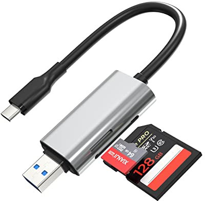 Yeemie Micro SD und SD Kartenleser Memory Stick Adapter für iPhone 15 / USB C / USB3.0 - Aluminium 2 in 1 SD/Micro-SD Kartenleser USB C OTG Adapter für iPhone 15 16 Android Telefon Laptop MacBook
