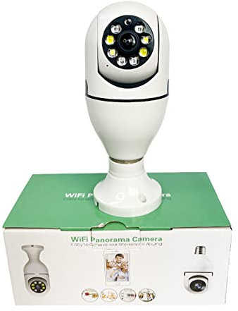 DaMohony Bulb Camera 355° Wifi Night Vision With Light, E27 Bulb Base Plug Light Bulb Camera, Wireless Wifi Security Camera, Auto Tracking, Two Way Audio, Motion Detection, for Indoor Outdoor