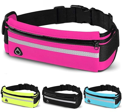 DORNNA® Marsupio Running, Marsupio da Corsa Impermeabile per Uomo e Donna, per Escursioni, Fitness, Viaggi, Corsa, Pocking, Accessori, Cintura Elastica. (Rosa)