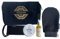 Coffret soins voyage savon noir huile d’argan hydratation cheveux visage gant et gratte dos kessa exfoliant corps Trousse de toilette beige bien etre idee cadeau original femme set 4 pieces pour bain