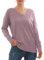 Yommay Maglione da donna con scollo a V, leggero, a maniche lunghe, elegante, lavorato a maglia, alla moda, per l'inverno, Viola/Grigio, S