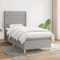 GuyAna Boxspringbett mit Matratze Hellgrau 100x200 cm Stoff Combiner-Box Bett Mit Stauraum Kingsize Bett Springbett