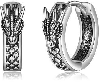 Drachen Ohrringe Silber 925 Drachen Creolen Kleine Ohrringe Drachen Schmuck Geschenke Herren