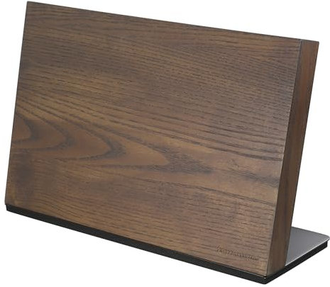 Zassenhaus Magnet-Messerblock STUDIO | Für 8 Messer | Holz-Messerhalter magnetisch | Für Fleischmesser, Hackmesser und mehr | 36 × 12,5 × 23 cm | Eschenholz/Edelstahl