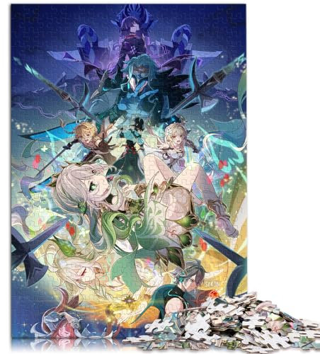 1000-teiliges Puzzle, Genshin Impact Dori, für Erwachsene und Kinder, Holzpuzzle, Geburtstagsgeschenk, Geschenke für Erwachsene, Größe: 50 x 75 cm