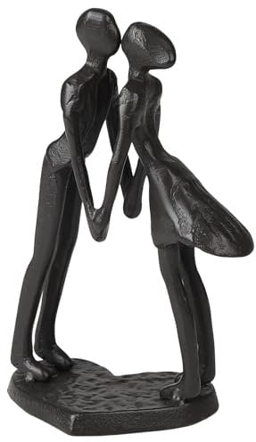 Supaway Vintage Figurine de Couple Fer Couple Embrasser Statue Petite Sculpture Romantique Statue de Couple en métal Statue d'amour passionné pour Elle Femme, Petite Amie, Dame, Couples, Cadeau Amour