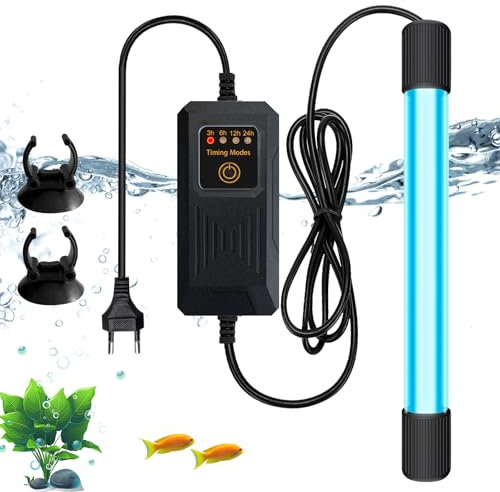Aquarium Uv Sterilisator Licht Mit Timer, 13w Aquarium Uv Licht, Wasserdichter Uv-Sterilisator, Zuhause Uv Sterilisator Lampe, Uv Klärer Aquarium Für Reinigung Von Aquarien Aquarium Pools Fishbowl