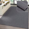 the carpet Natal Moderner einfarbiger Teppich Wohnzimmer, für die Küche geeignet, Tufting, robuster Kurzflor mit Filz-Rücken, weich & schmutzabweisend, Anthrazit, 133 x 170 cm