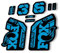 Adesivo di ricambio per forcella compatibile con Fox 36 2021 E Bike Series blu (opaco)