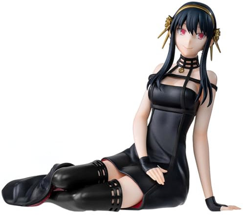 Anjinguang Yor Forger Figur Anime Yor Actionfigur Statue 9 cm Sitzposition schwarzes Kleid Modell sitzende Figur Sammlerstück Anime Geschenke Cartoon Desktop Figur Dekoration
