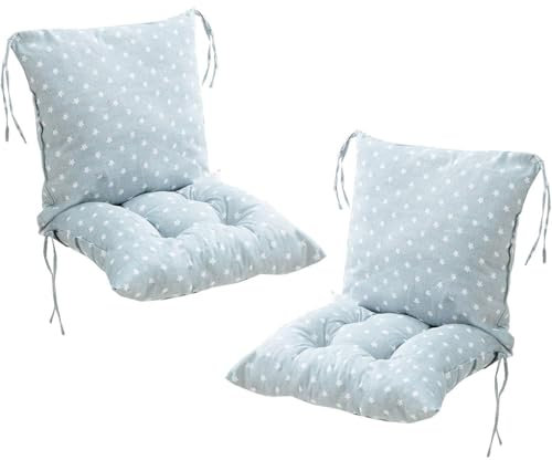 Ataoyus 2er Pack Stuhlkissen Mit Rückenlehne Sitzkissen Rückenpolster Mit Gurtband Niedriglehnenkissen Gartenstuhlkissen 40x80cm Abnehmbares Rückenpolster