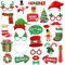 HeiPen 28 Stücke Foto Requisiten Weihnachten, Weihnachten Foto Booth Props Kit Frohe Weihnachten Party Dekoration, Brillen Weihnachten, Xmas Party Photo Supplies