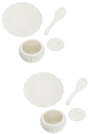 SHOWERORO 2 Set Ciotola Di Zucca in Ceramica Contenitore Per Alimenti Contenitori Per Alimenti Con Coperchi Zuppiera Con Coperchio Cocotte Di Zucca Ciotole Da Minestra in Porcellana Bianca